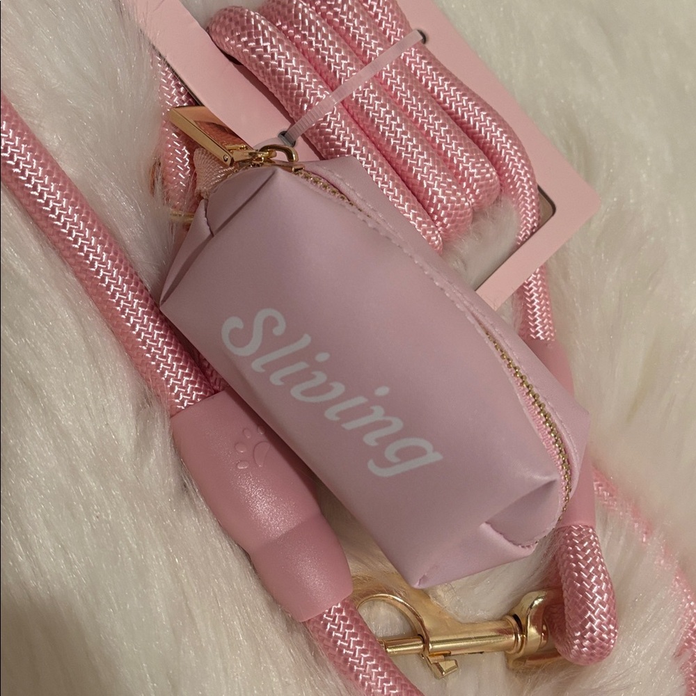 Paris Hilton Sliving Baby Pink Dispenser Pouch with Detachable Strap